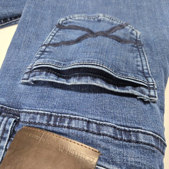 TK Axel Slim Bootcut Jeans Men’s 32x32 Blue Double Back‎ Pockets Stretch Denim - Picture 12 of 13
